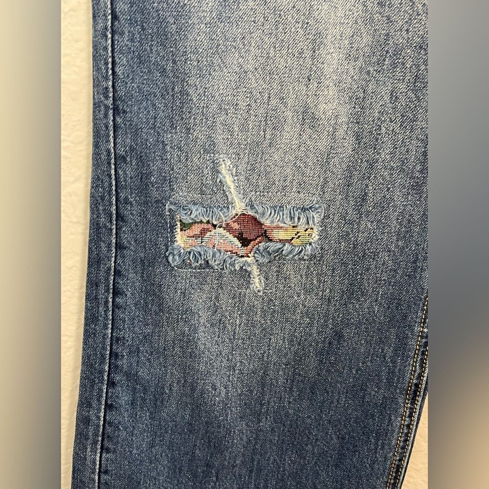 Desigual Floral tapestry patchwork distressed baggy wide Leg Jean NWT 36/2 - Picture 9 of 15